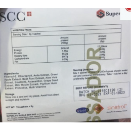 Carte de SCC+ - SuperLife Colon Care